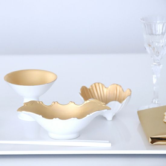 有田焼 白吹プラチナ・金彩高台小鉢9.4cm｜おしゃれな食器の通販サイト