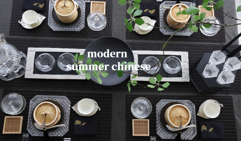 ブラックモダンな夏の中華テーブル
