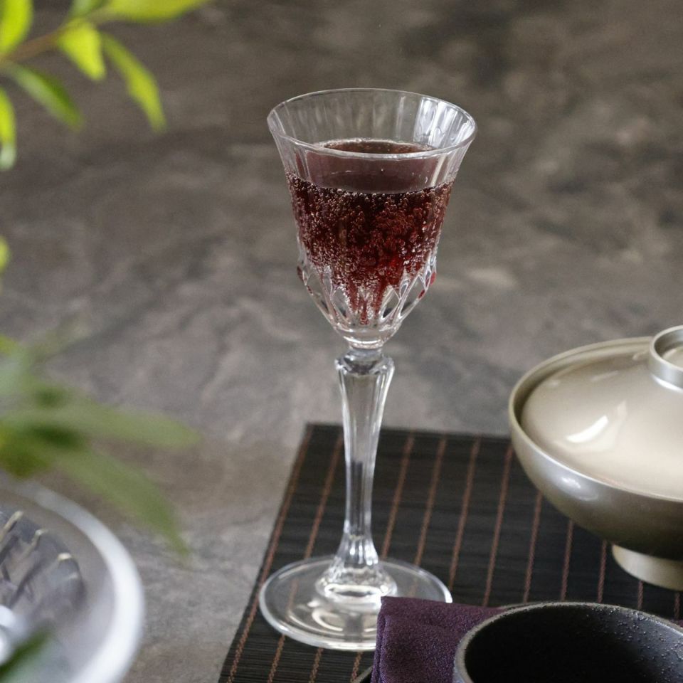 ガラス製　モダンカットリキュールグラス　17cm