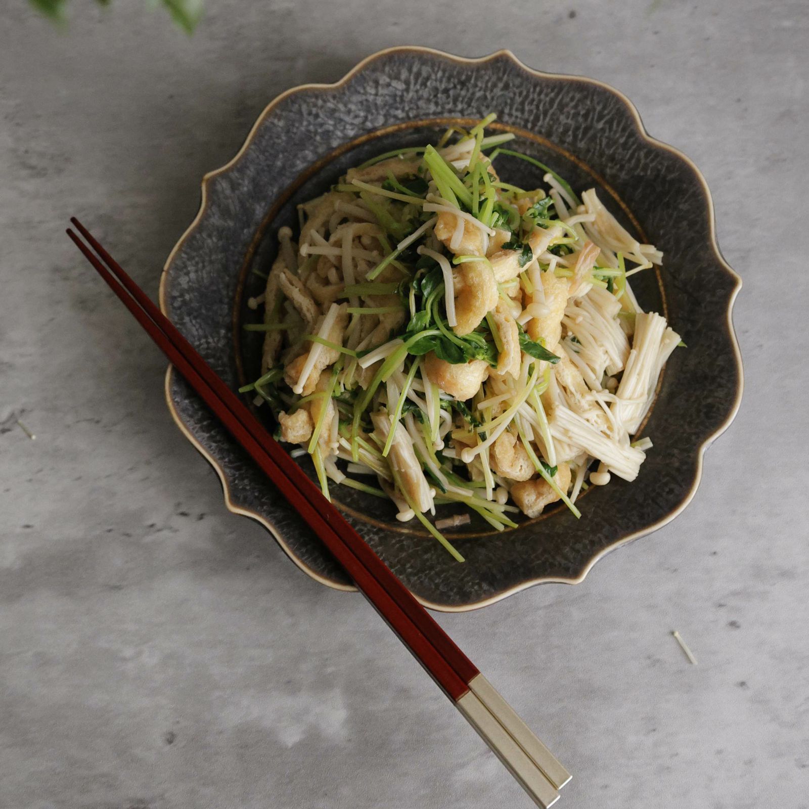 越前塗　細身四角箸　赤銀