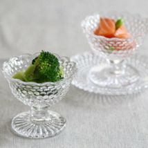 ガラス製ビード高台デザートカップ ミニグラス｜おしゃれな食器