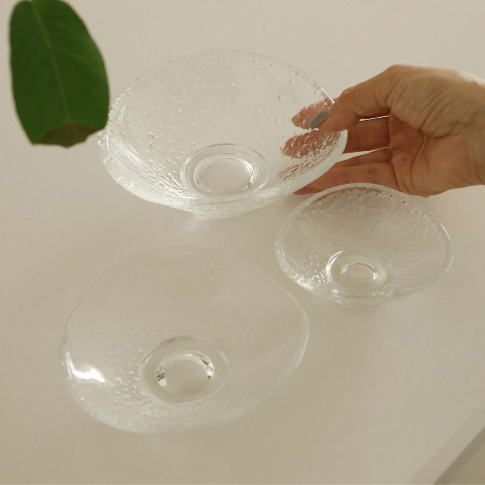 ガラス製　千代口ボウル浅小鉢