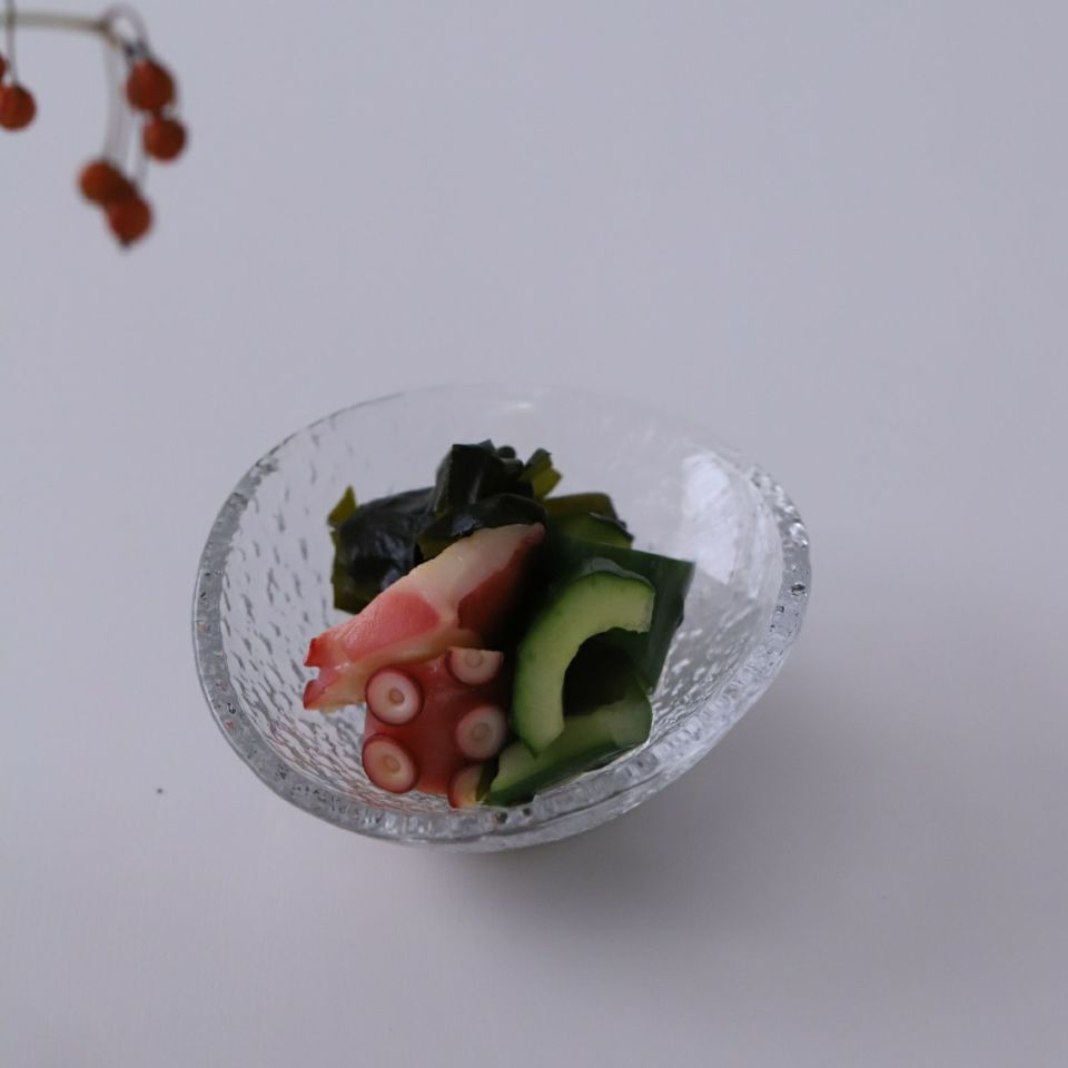 ガラス製　千代口ボウル浅小鉢