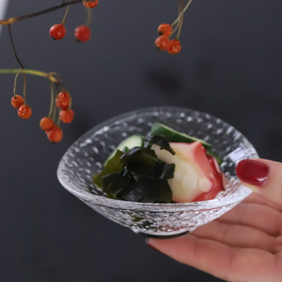 ガラス製　千代口ボウル浅小鉢