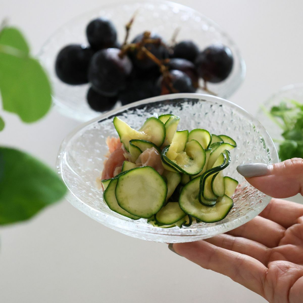 ガラス製　千代口ボウル浅小鉢