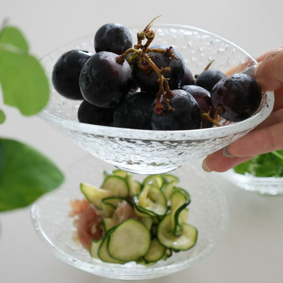 ガラス製　千代口ボウル浅小鉢