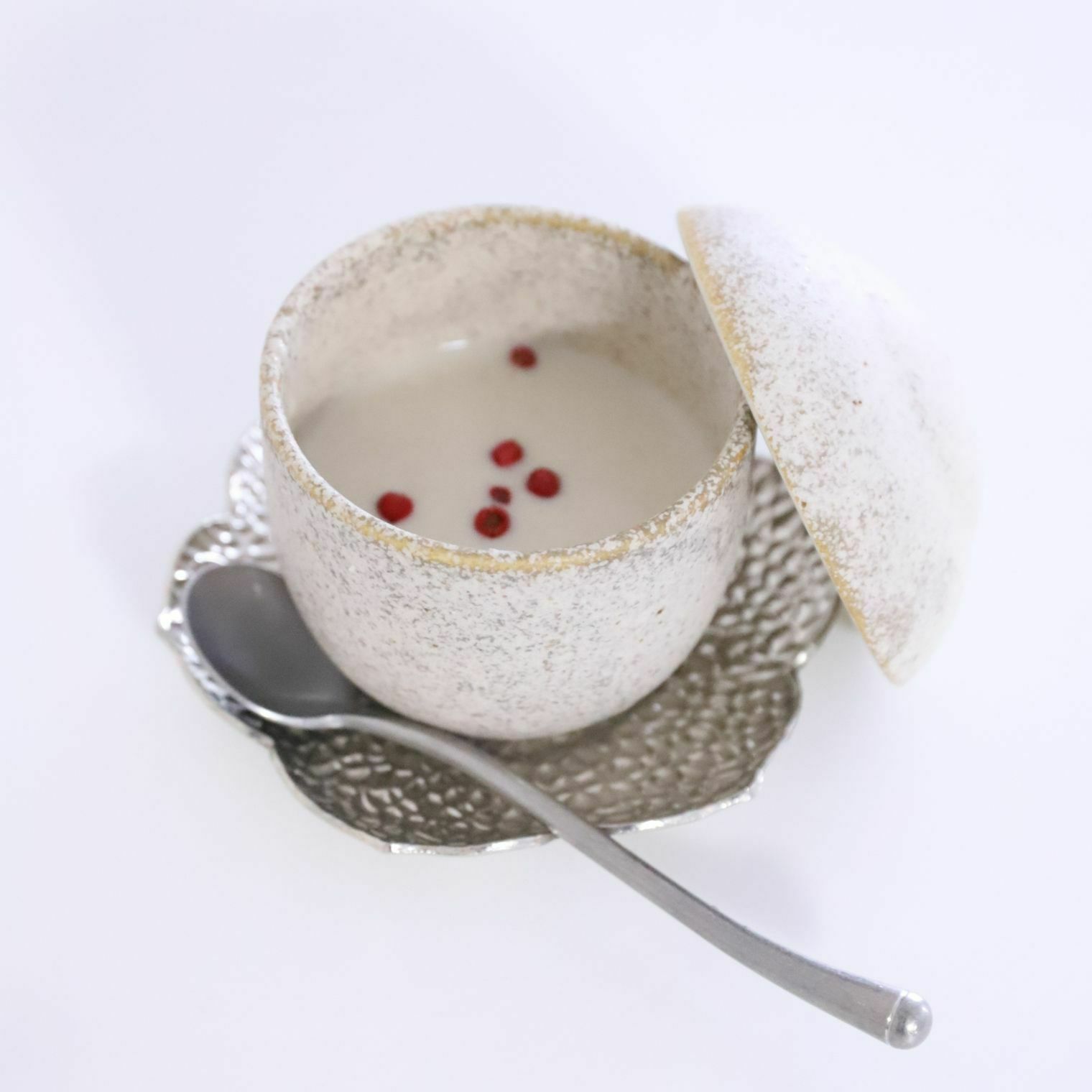 フラワー　シルバー茶たくトレー　10cm