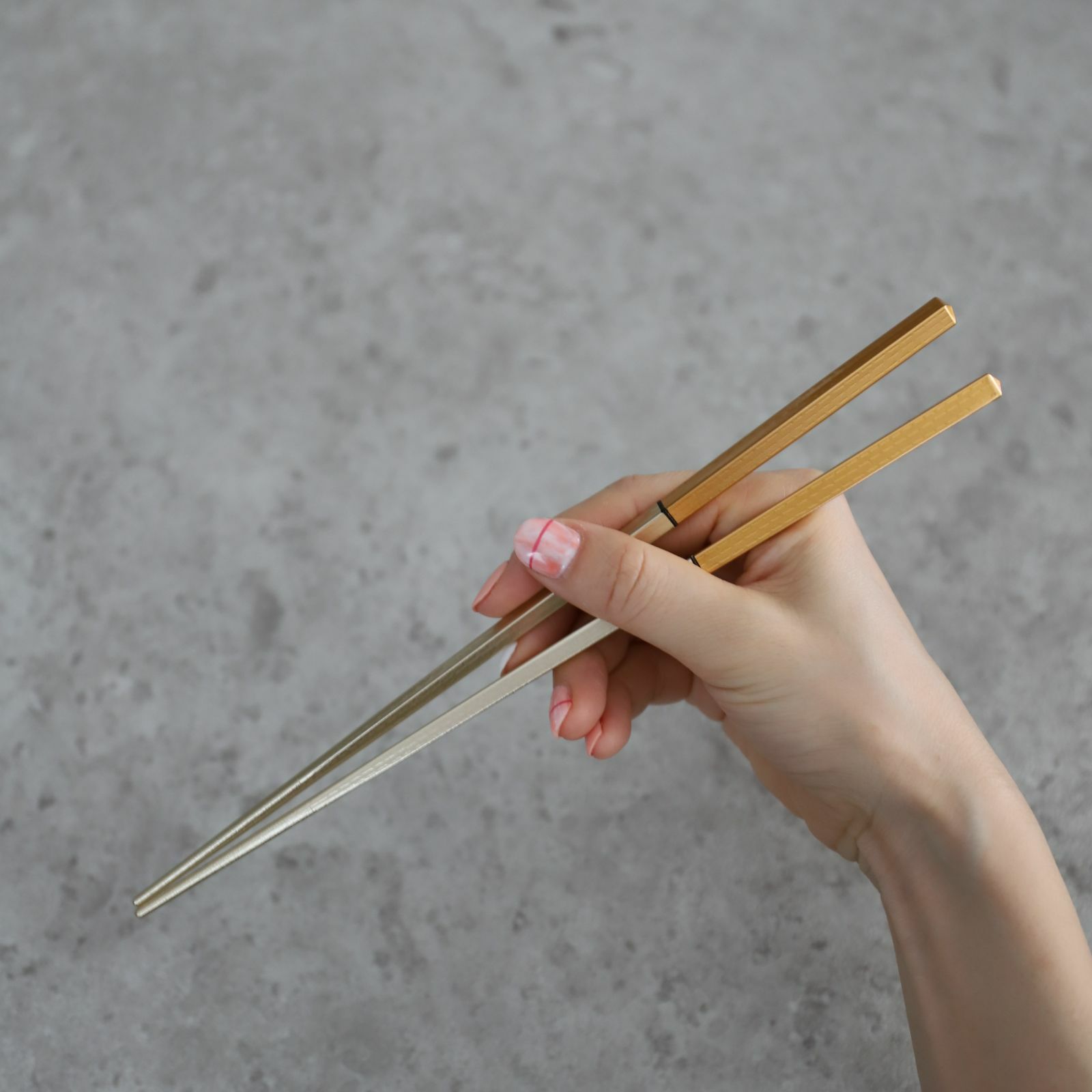 細身四角箸　金銀コンビ