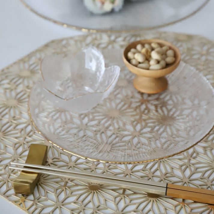 越前塗　細身四角箸　金銀コンビ