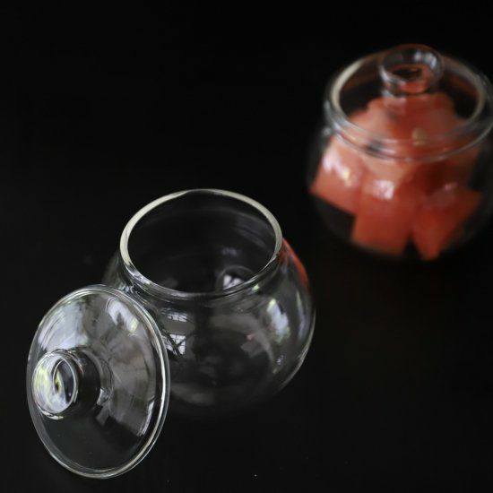 耐熱ガラス製　蓋付ラウンドカップボウル