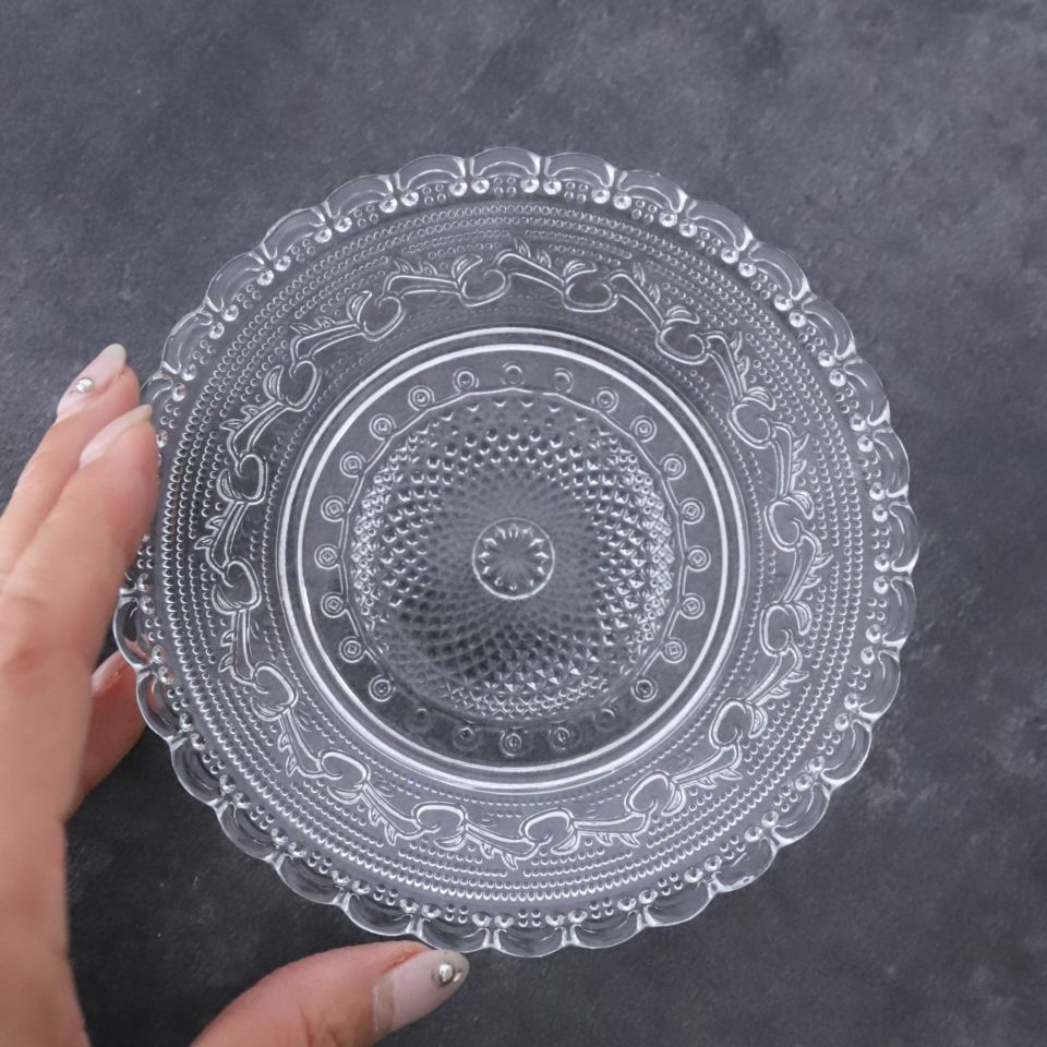 ガラス製　レトロプレート皿