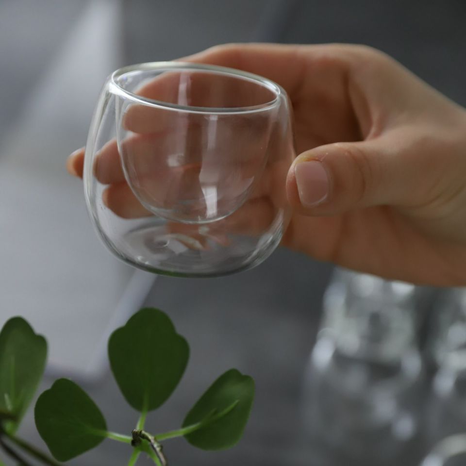 ガラス製　２層硝子　アミューズミニグラス小鉢　4.5cm