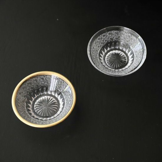 ガラス製カット硝子 香菊千代口ボウル小鉢7.2cm｜おしゃれな食器