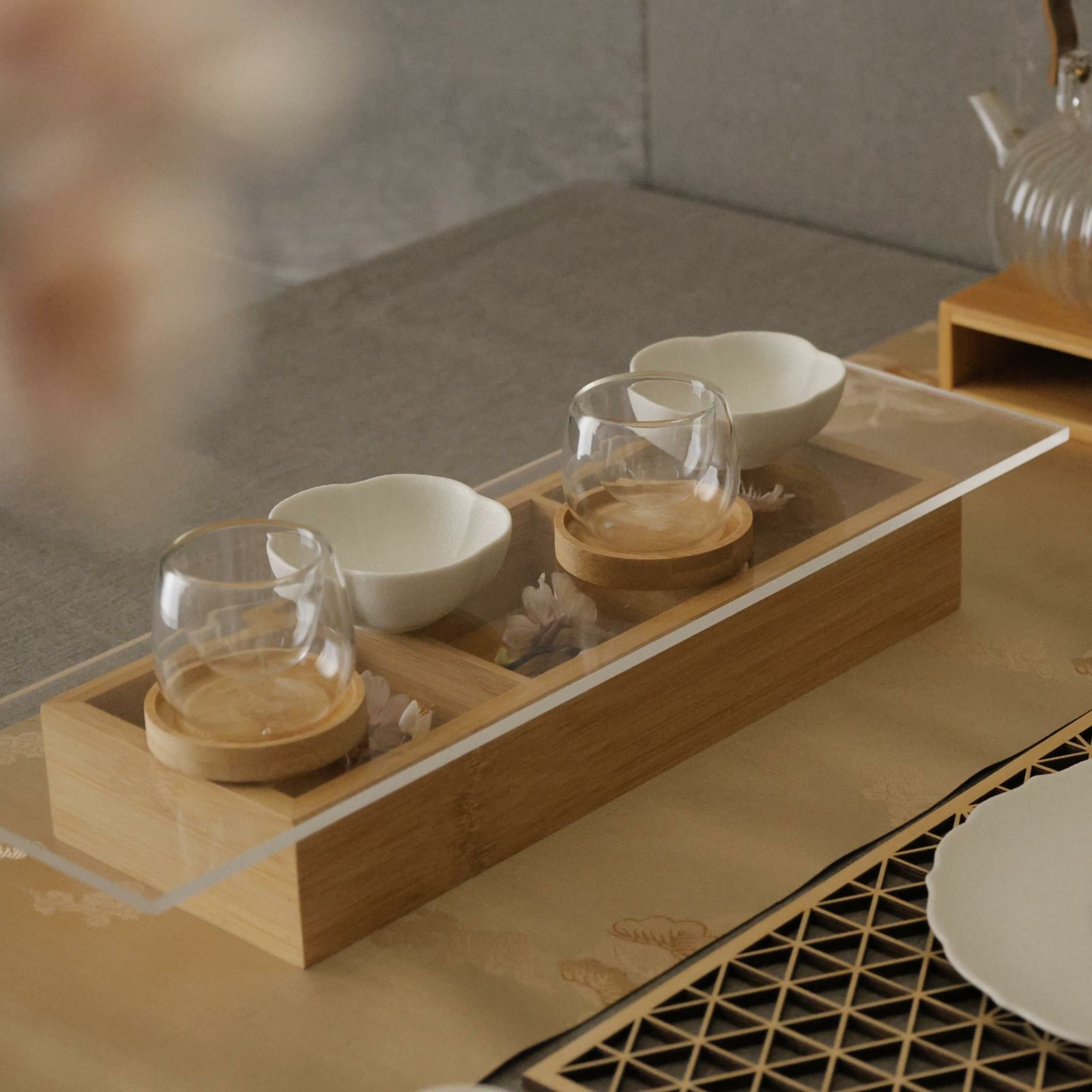 アクリル製　細長ランナープレート　45cm