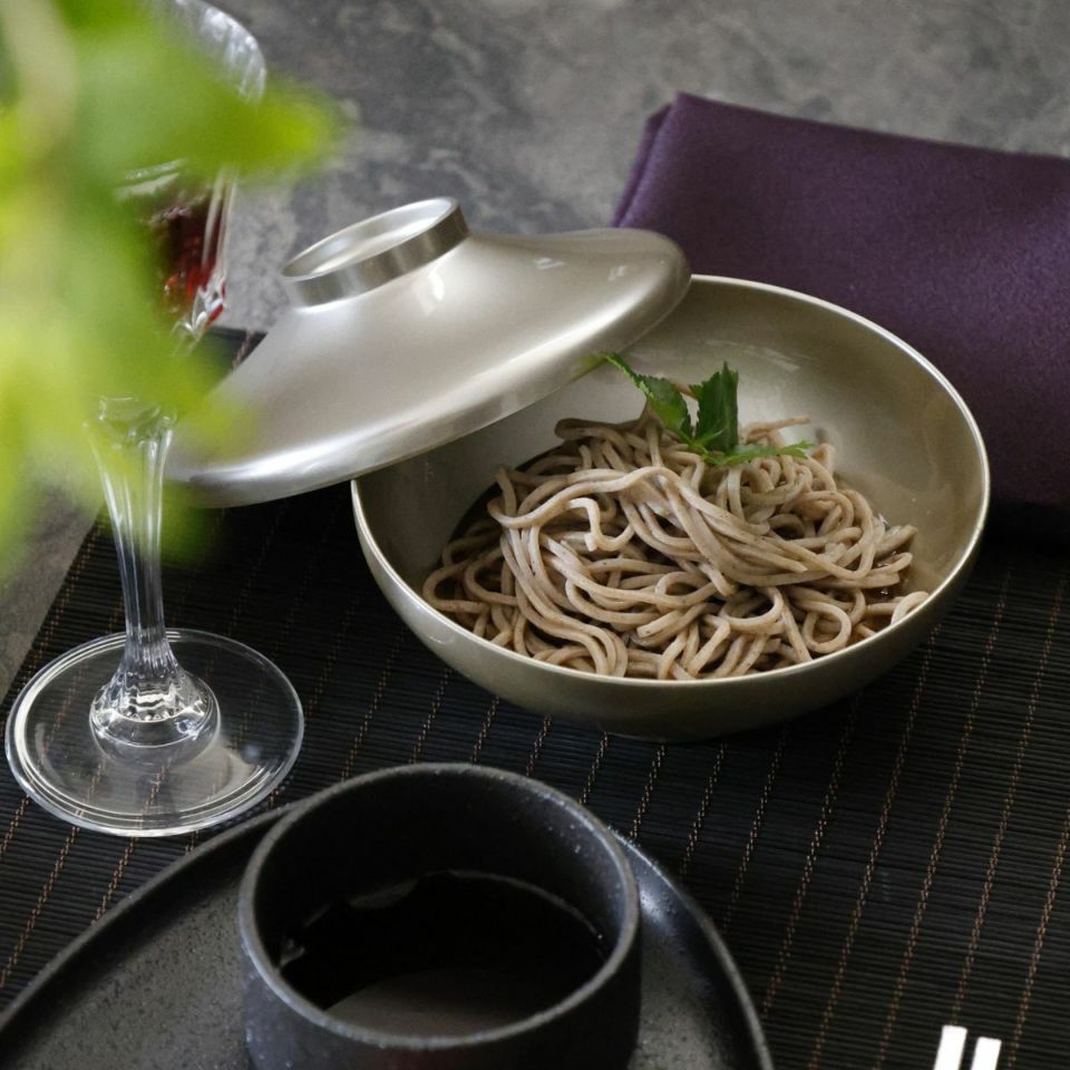 蓋付富士型椀　13.5cm｜M苦楽園オリジナル｜シルバー