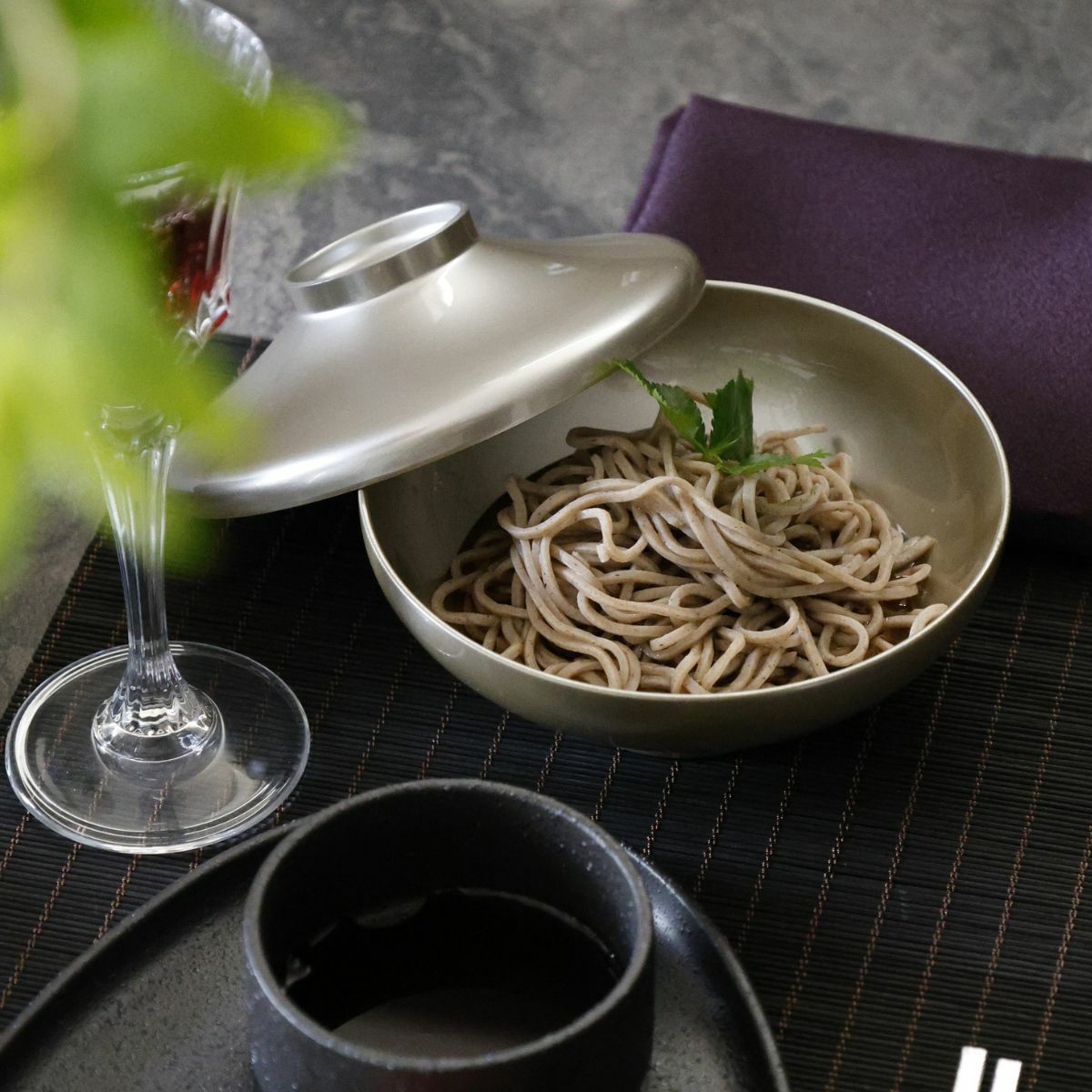 蓋付富士型椀　13.5cm｜M苦楽園オリジナル｜シルバー