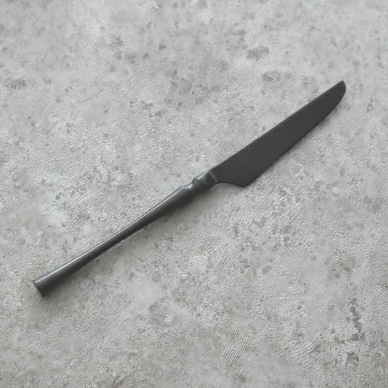 ステンレス製　ブラックカトラリー　ディナーナイフ　ベベル