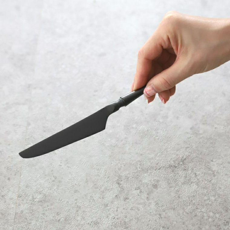 ステンレス製　ブラックカトラリー　ディナーナイフ