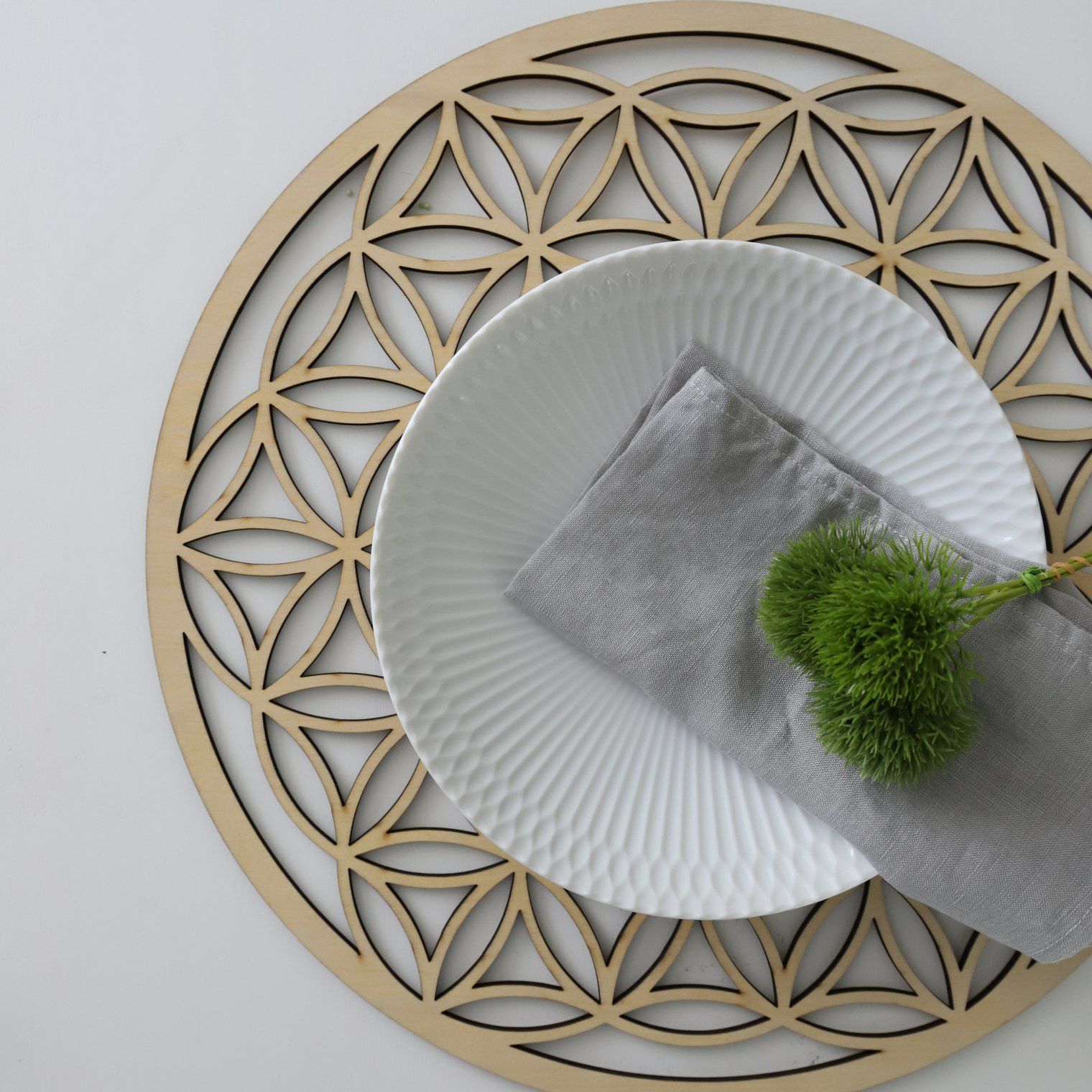 木製プレイスマット折敷　和モダン丸七宝｜M苦楽園オリジナル｜M