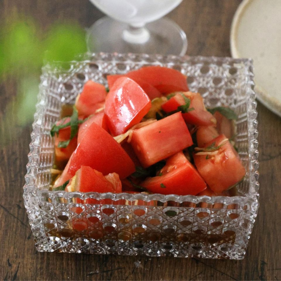 ガラス製　カット硝子　籠目向付お重箱