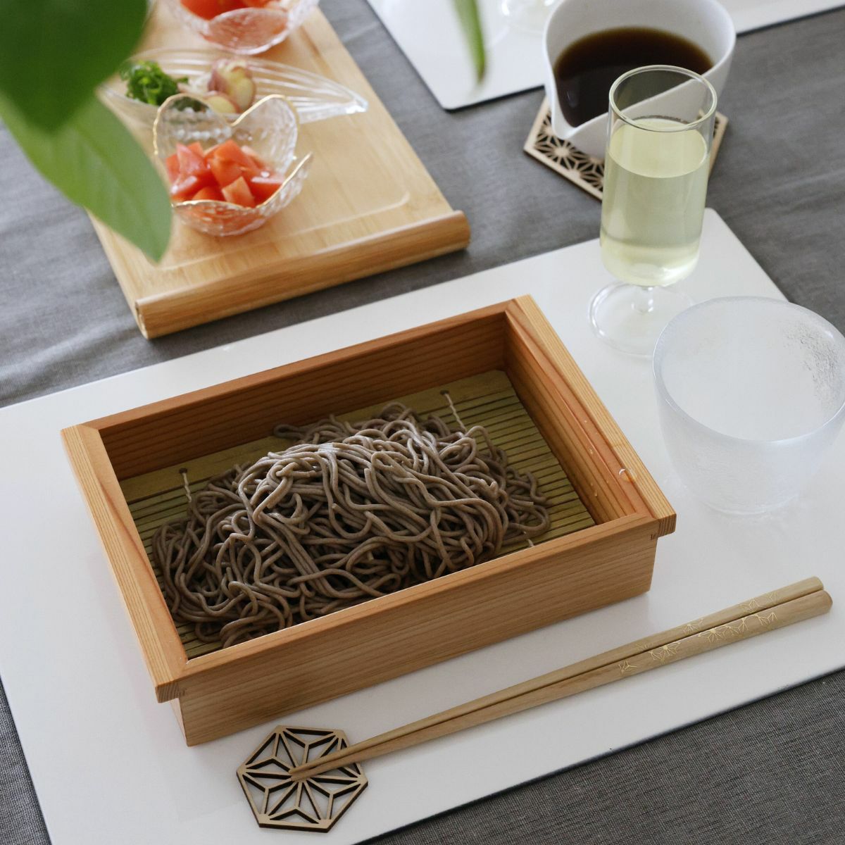 竹製　おはこ長角蕎麦盛箱