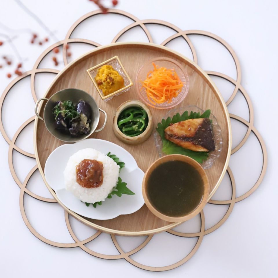 木製プレイスマット折敷　和モダン七宝つなぎ｜M苦楽園オリジナル｜