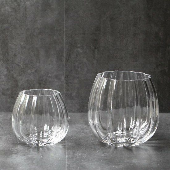 ガラス製　フラワーベース花瓶　パンプキン