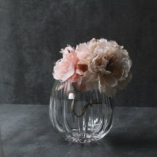 ガラス製　フラワーベース花瓶　パンプキン