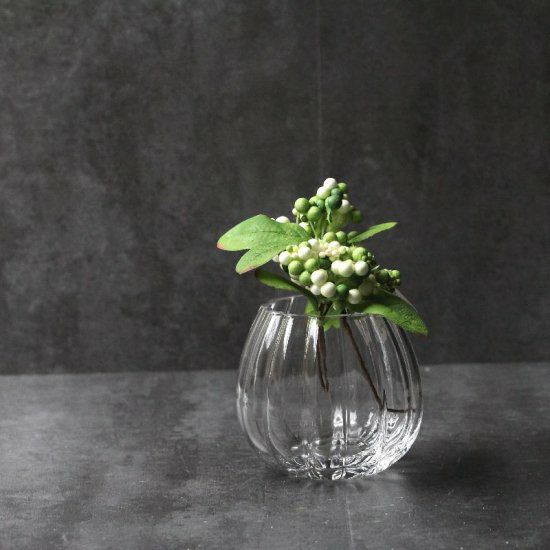 ガラス製　フラワーベース花瓶　パンプキン