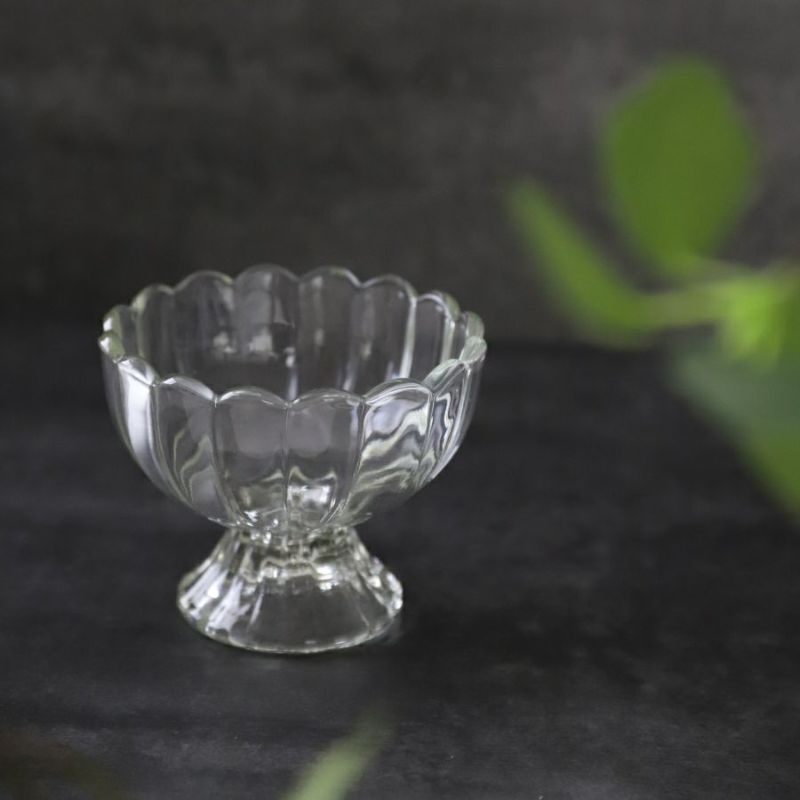 ガラス製　レトロクープデザートグラスカップ　9cm