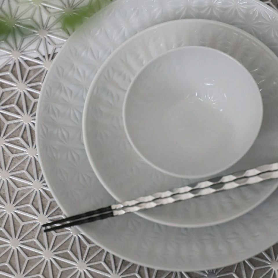 細身亀甲彫箸　銀白　箸先