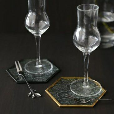 ガラス製　シノワズリレトロコースタープレート　11.5cm