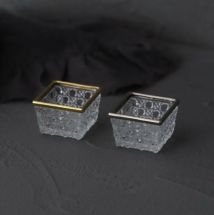 ガラス製カット硝子 切子 四角小鉢4.8cm｜M苦楽園｜おしゃれな