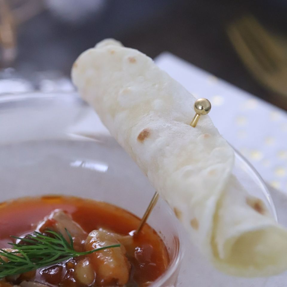 ステンレス製　ロングボールオードブルピン　ピンチョスピック　4本セット　11cm