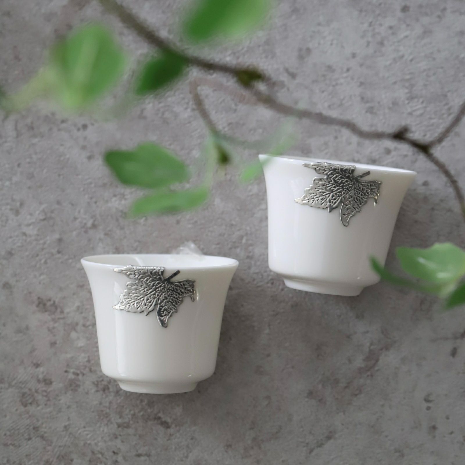 本錫茶入装飾の茶道具 2個セット 錫茶器2客セット（ギフト対応）