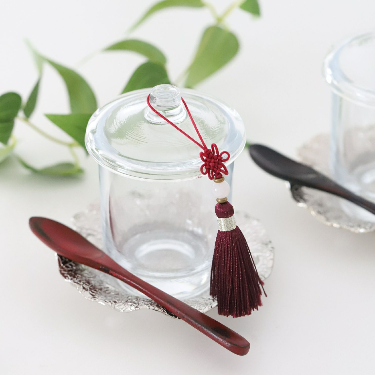 木製　漆器デザートスプーン　赤黒使用例