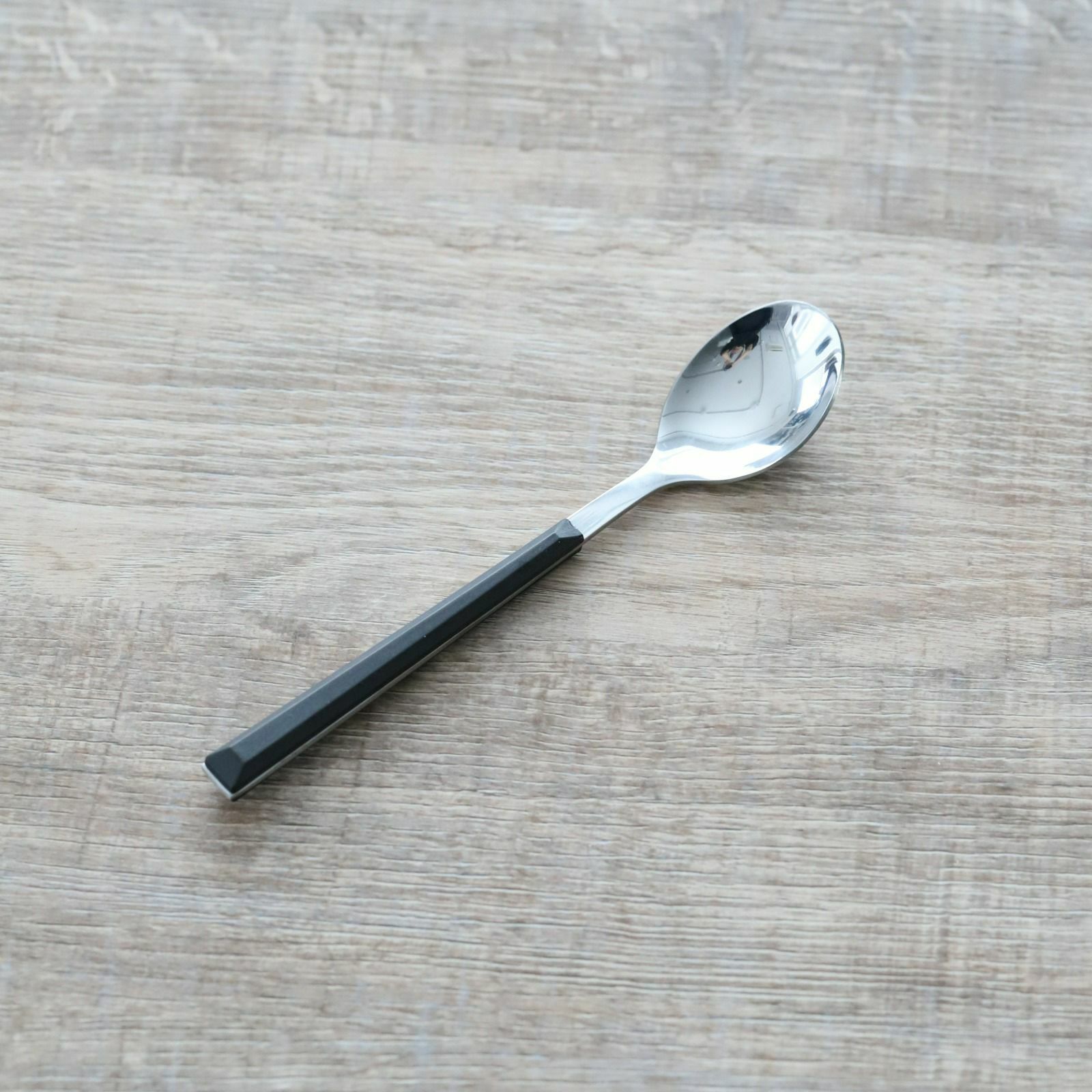 ステンレス製　カトラリー 　木目調ブラックティースプーン