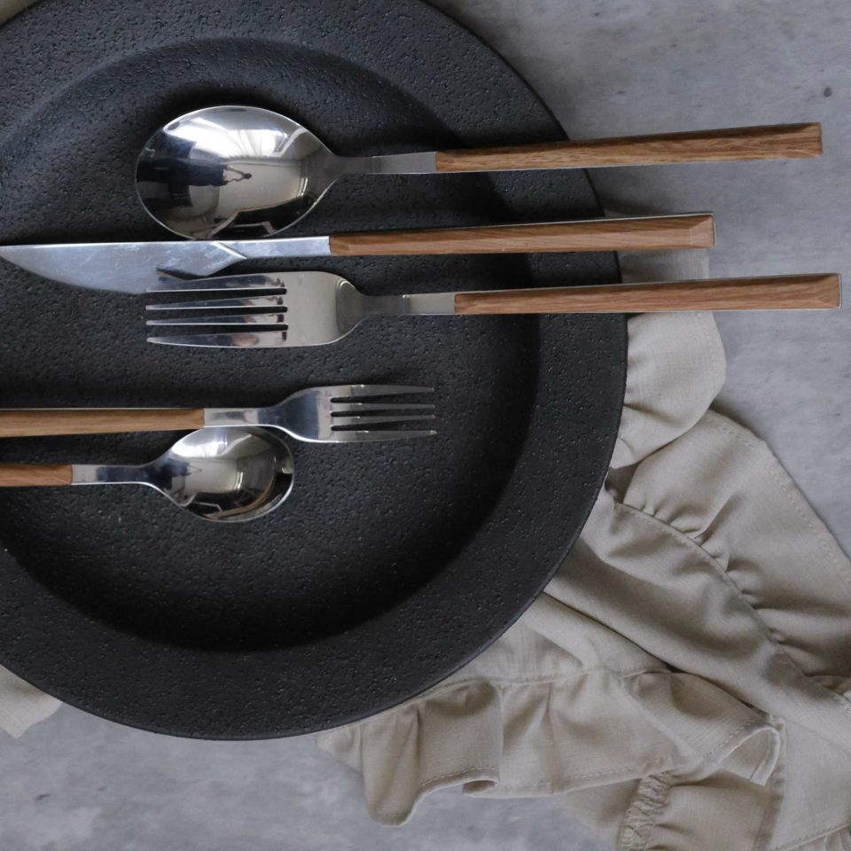 ステンレス製　カトラリー 　フォーク・スプーン・ナイフ　木目調