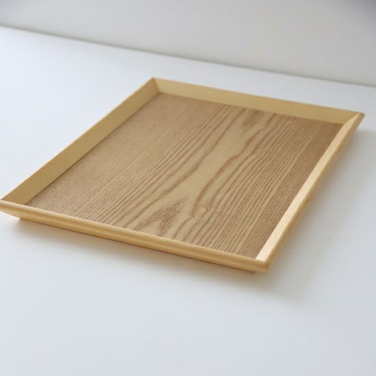 木製　長角カフェ盆トレー　ナチュラル