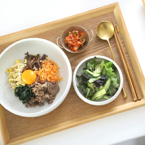 木製　長角カフェ盆トレー　ナチュラル