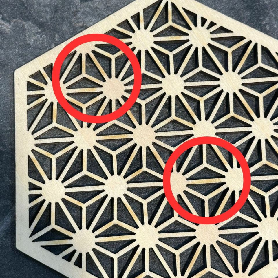 木製和モダンコースター　麻の葉シリーズ　11cmナチュラル