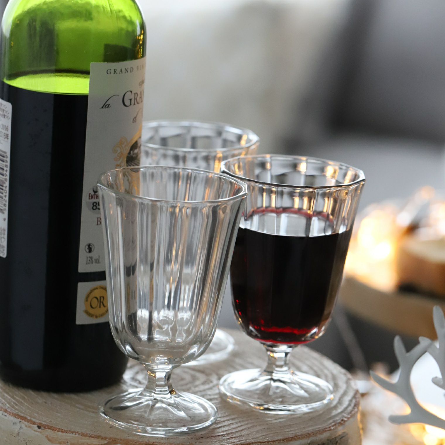 ガラス製　190㏄ワインゴブレットグラス　12cm　６脚セット　Ana