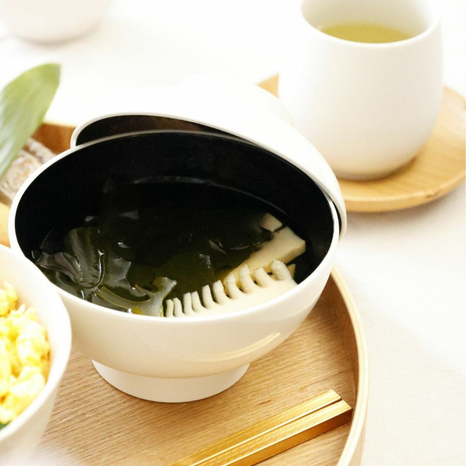 白い蓋付お吸物椀　12cm｜M苦楽園オリジナル｜