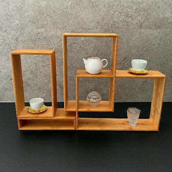 飾り茶棚　未使用　茶道具　付属品込み 竹製 アセンブリスタンド飾り棚｜M苦楽園｜おしゃれな食器通販サイト