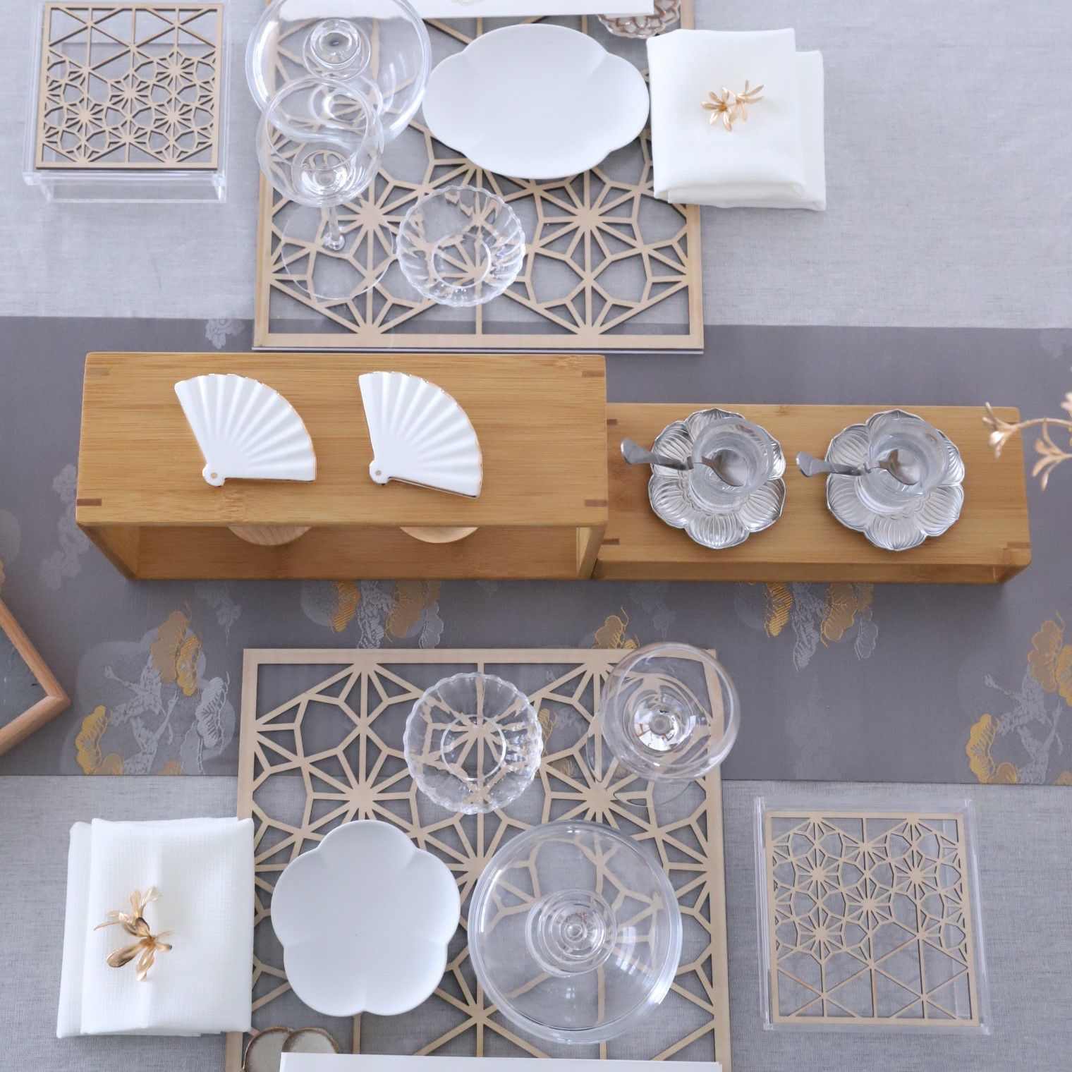 竹製　アセンブリスタンド飾り棚