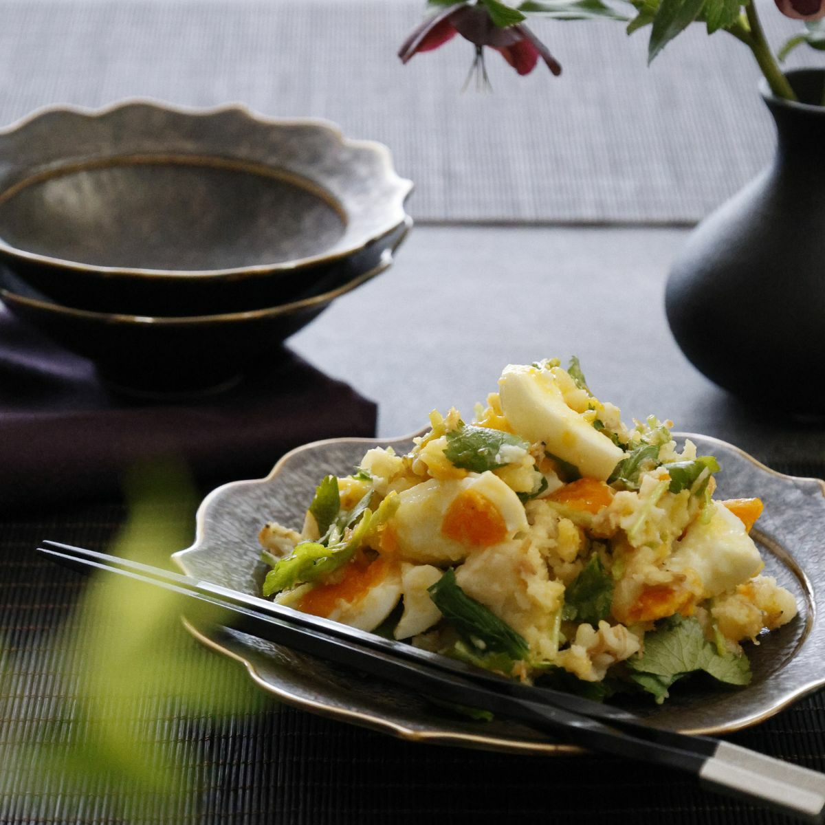 美濃焼　輪花ボウル　陶磁器　KOUETU