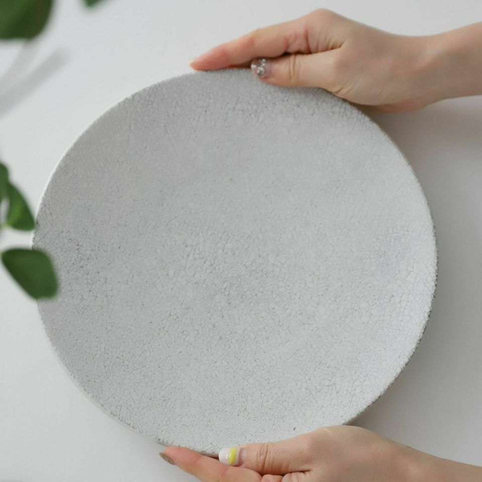 美濃焼　貫入プレート皿　　陶磁器　ホワイト