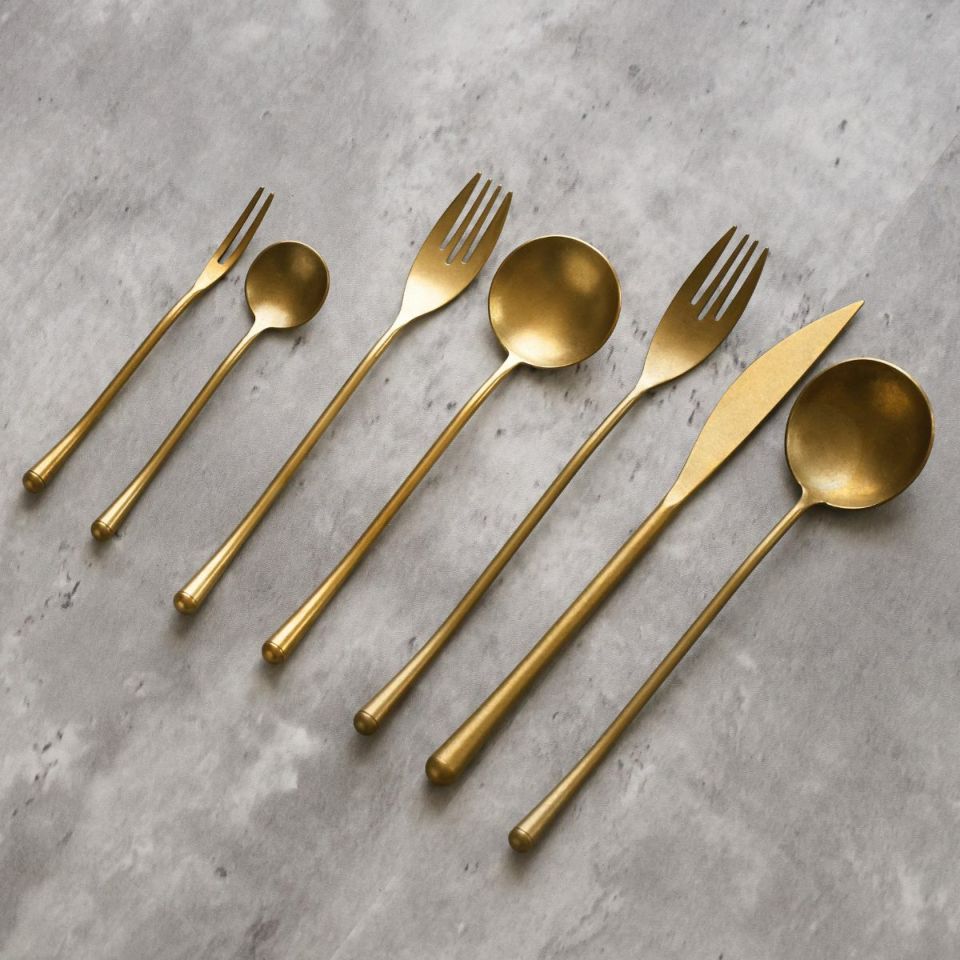 ステンレス製カトラリー　ブラッシュマットゴールド