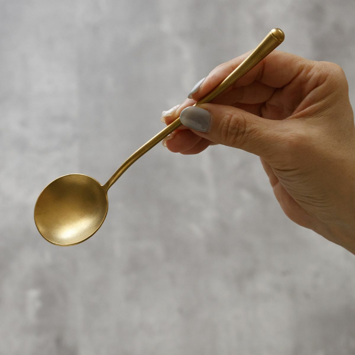 ステンレス製カトラリー　ブラッシュマットゴールドフルーツフォーク