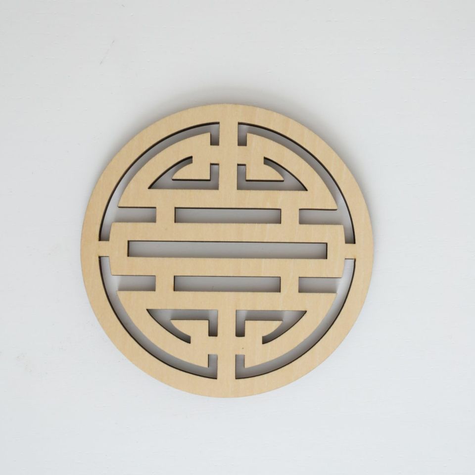 木製シノワズリオリジナルコースター（ナチュラル）10cm